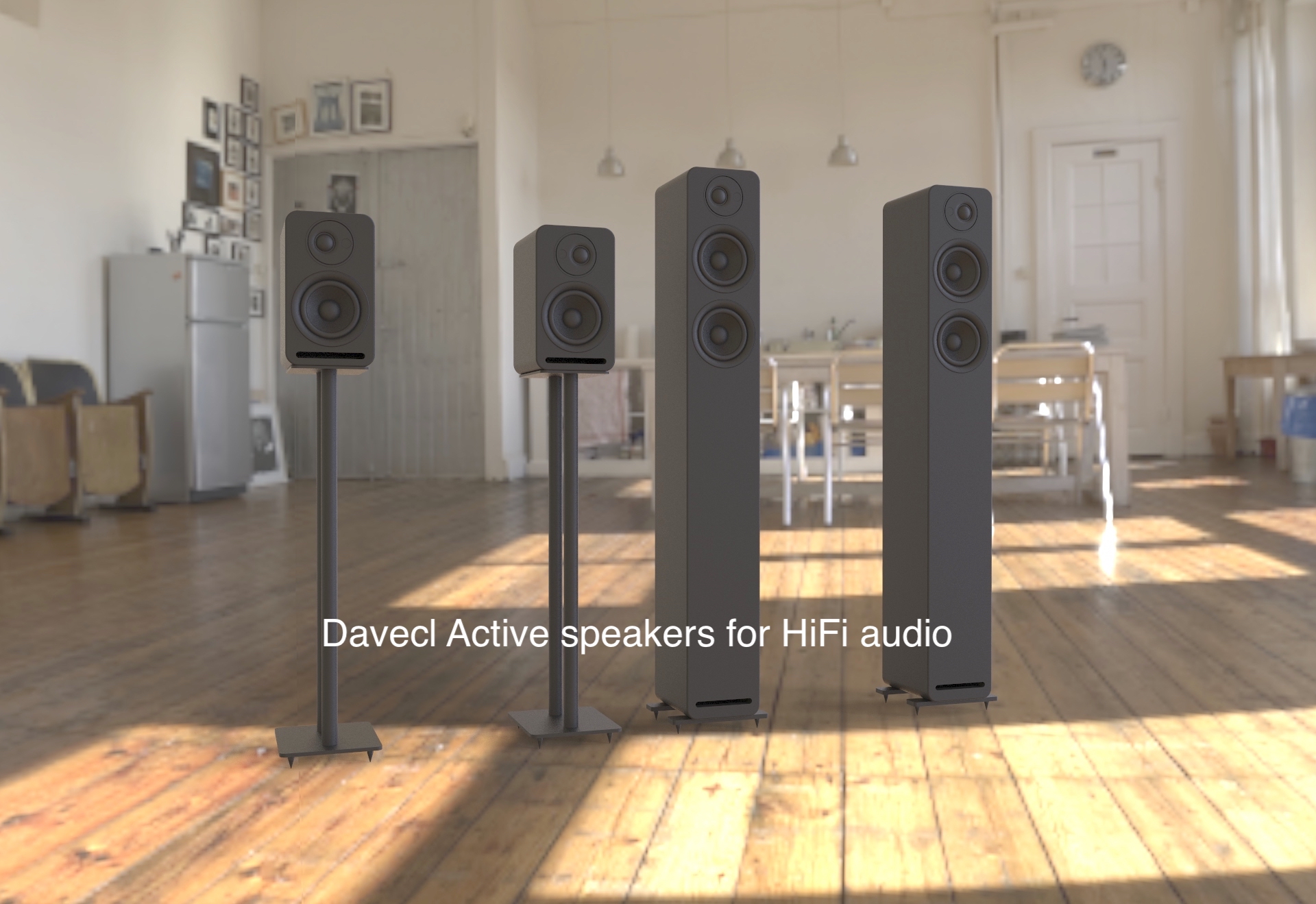 Altavoces HIFI de pie de 4 pulgadas de alto brillo