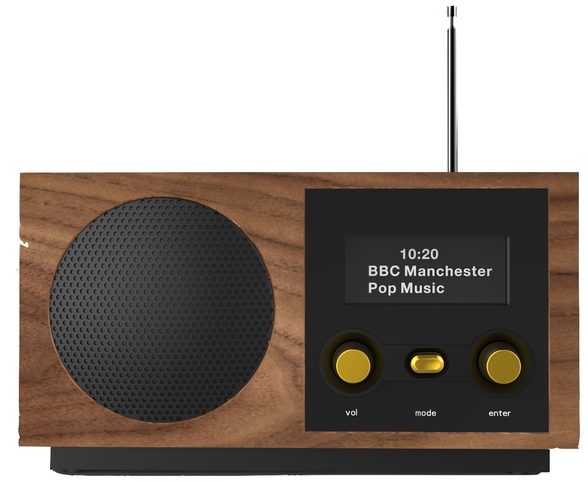 R2 DAB Radio Walnut Frente